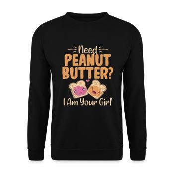 Cadeau amoureux du beurre de cacahuète - Sweat-shirt Unisexe - noir - Devant - Alina (178cm) & Michal (187cm)