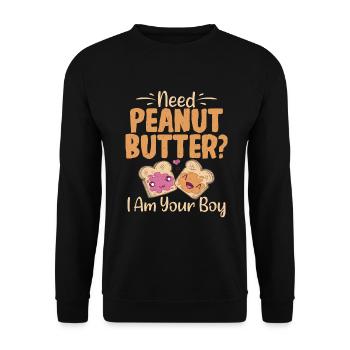 Erdnussbutter Liebhaber Geschenk - Unisex Pullover - Schwarz - Vorne - Alina (178cm) & Michal (187cm)