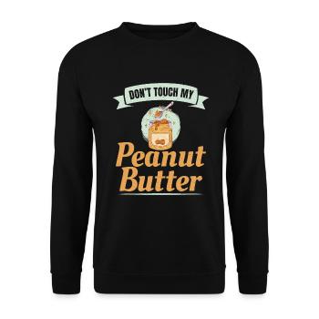 Erdnussbutter Liebhaber Geschenk - Unisex Pullover - Schwarz - Vorne - Alina (178cm) & Michal (187cm)