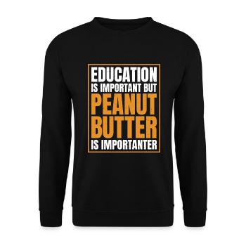 Erdnussbutter Liebhaber Geschenk - Unisex Pullover - Schwarz - Vorne - Alina (178cm) & Michal (187cm)