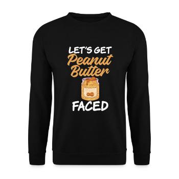 Erdnussbutter Liebhaber Geschenk - Unisex Pullover - Schwarz - Vorne - Alina (178cm) & Michal (187cm)