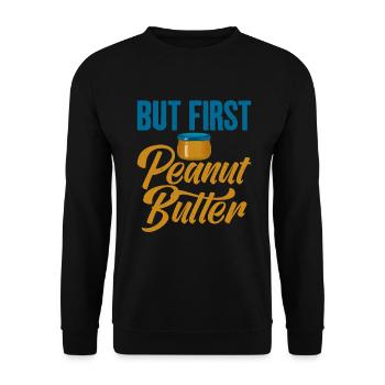 Erdnussbutter Liebhaber Geschenk - Unisex Pullover - Schwarz - Vorne - Alina (178cm) & Michal (187cm)