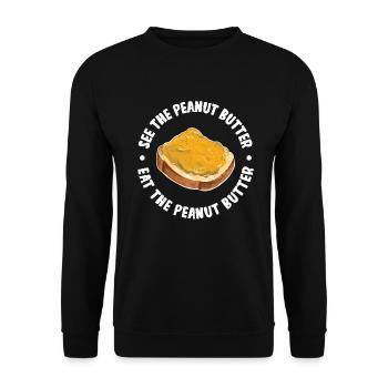Erdnussbutter Liebhaber Geschenk - Unisex Pullover - Schwarz - Vorne - Alina (178cm) & Michal (187cm)