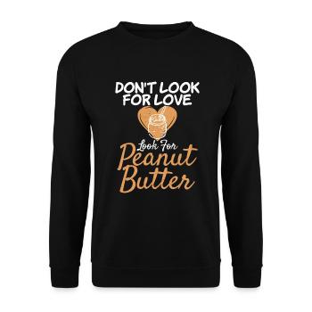 Erdnussbutter Liebhaber Geschenk - Unisex Pullover - Schwarz - Vorne - Alina (178cm) & Michal (187cm)