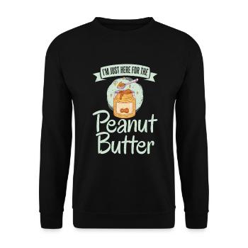 Erdnussbutter Liebhaber Geschenk - Unisex Pullover - Schwarz - Vorne - Alina (178cm) & Michal (187cm)