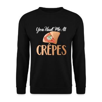 Crepe Gifts for Crepe Lover - Unisex Sweatshirt - black - Front - Alina (178cm) & Michal (187cm)