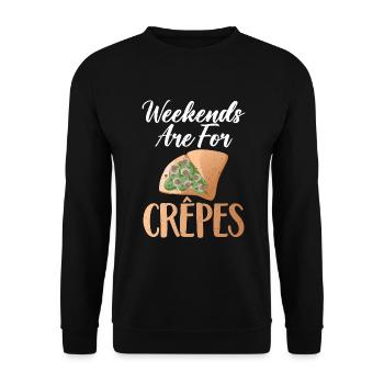 Crepe Gifts for Crepe Lover - Unisex Sweatshirt - black - Front - Alina (178cm) & Michal (187cm)