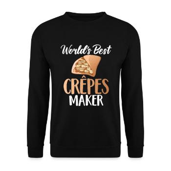 Cadeaux en crêpe pour les amateurs de crêpe - Sweat-shirt Unisexe - noir - Devant - Alina (178cm) & Michal (187cm)