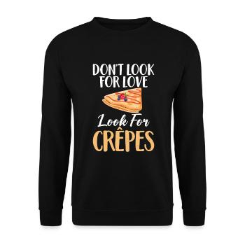 Crepe Gifts for Crepe Lover - Unisex Sweatshirt - black - Front - Alina (178cm) & Michal (187cm)