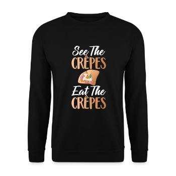 Crepe Gifts for Crepe Lover - Unisex Sweatshirt - black - Front - Alina (178cm) & Michal (187cm)