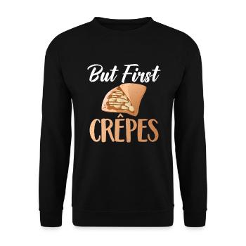 Cadeaux en crêpe pour les amateurs de crêpe - Sweat-shirt Unisexe - noir - Devant - Alina (178cm) & Michal (187cm)