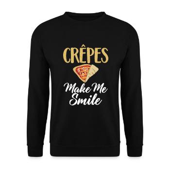 Crepe Gifts for Crepe Lover - Unisex Sweatshirt - black - Front - Alina (178cm) & Michal (187cm)