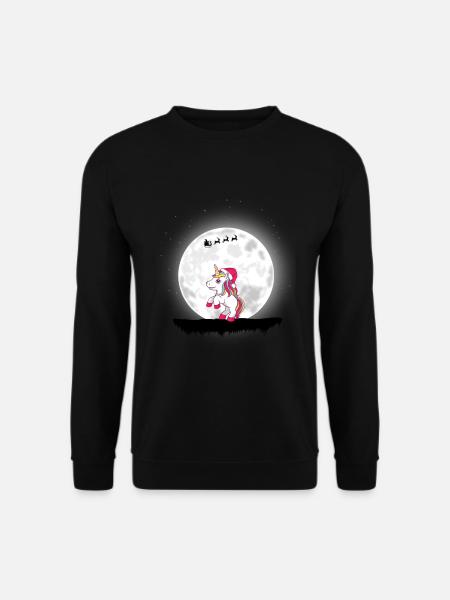 Weihnachten Mädchen Jungen Weihnachten Einhorn - Unisex Pullover - Schwarz