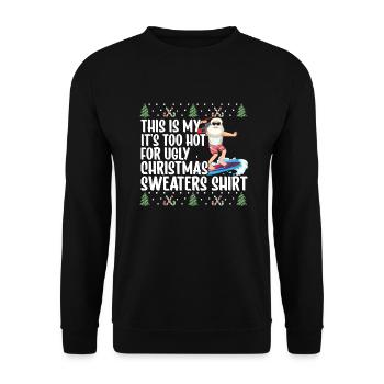 Père Noël Cadeau de Noël - Sweat-shirt Unisexe - noir - Devant - Alina (178cm) & Michal (187cm)
