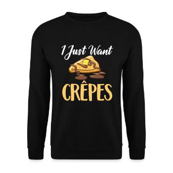 Crepe Gifts for Crepe Lover - Unisex Sweatshirt - black - Front - Alina (178cm) & Michal (187cm)
