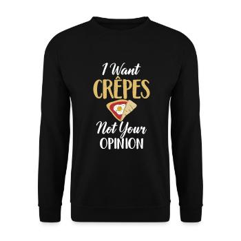 Crepe Gifts for Crepe Lover - Unisex Sweatshirt - black - Front - Alina (178cm) & Michal (187cm)