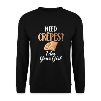 Crepe Gifts for Crepe Lover - Unisex Sweatshirt - black - Front - Alina (178cm) & Michal (187cm)