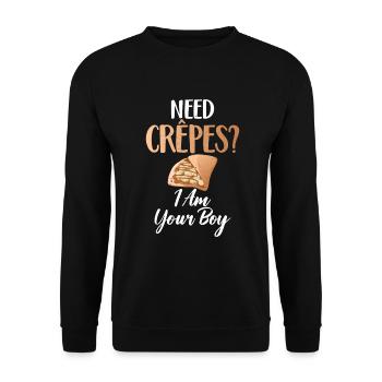 Crepe Gifts for Crepe Lover - Unisex Sweatshirt - black - Front - Alina (178cm) & Michal (187cm)