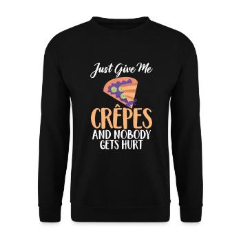 Crepe Gifts for Crepe Lover - Unisex Sweatshirt - black - Front - Alina (178cm) & Michal (187cm)