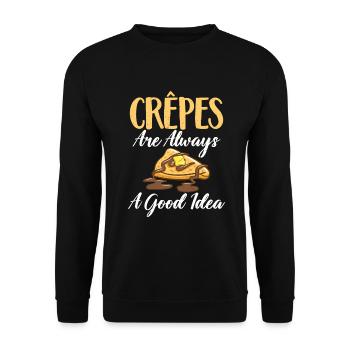 Crepe Gifts for Crepe Lover - Unisex Sweatshirt - black - Front - Alina (178cm) & Michal (187cm)