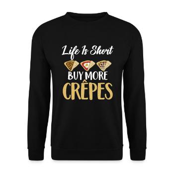 Crepe Gifts for Crepe Lover - Unisex Sweatshirt - black - Front - Alina (178cm) & Michal (187cm)