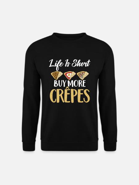 Crepe Geschenke für Crêpe Liebhaber - Unisex Pullover - Schwarz