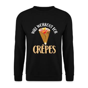 Crepe Gifts for Crepe Lover - Unisex Sweatshirt - black - Front - Alina (178cm) & Michal (187cm)