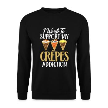 Crepe Gifts for Crepe Lover - Unisex Sweatshirt - black - Front - Alina (178cm) & Michal (187cm)