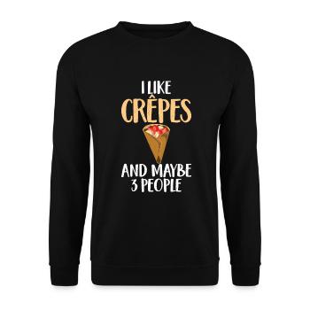 Crepe Gifts for Crepe Lover - Unisex Sweatshirt - black - Front - Alina (178cm) & Michal (187cm)