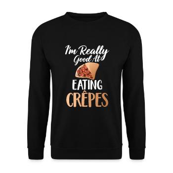 Crepe Gifts for Crepe Lover - Unisex Sweatshirt - black - Front - Alina (178cm) & Michal (187cm)