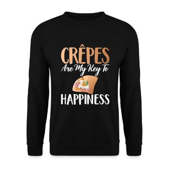 Crepe Gifts for Crepe Lover - Unisex Sweatshirt - black - Front - Alina (178cm) & Michal (187cm)