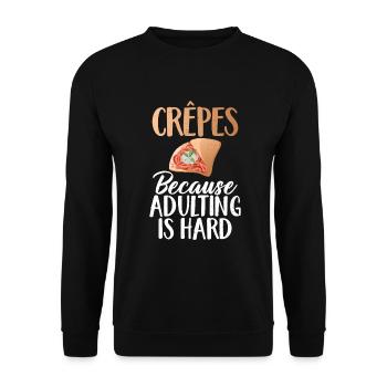 Crepe Gifts for Crepe Lover - Unisex Sweatshirt - black - Front - Alina (178cm) & Michal (187cm)