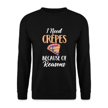 Crepe Gifts for Crepe Lover - Unisex Sweatshirt - black - Front - Alina (178cm) & Michal (187cm)