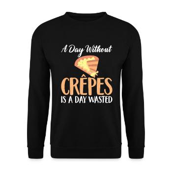 Crepe Gifts for Crepe Lover - Unisex Sweatshirt - black - Front - Alina (178cm) & Michal (187cm)