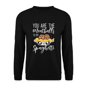 Spaghetti aux boulettes de viande drôle de cadeau italien - Sweat-shirt Unisexe - noir - Devant - Alina (178cm) & Michal (187cm)