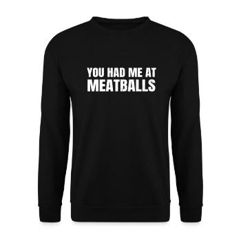 Spaghetti aux boulettes de viande drôle de cadeau italien - Sweat-shirt Unisexe - noir - Devant - Alina (178cm) & Michal (187cm)