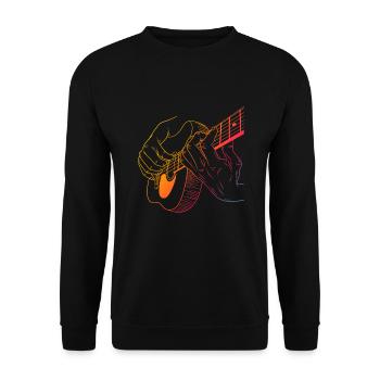 Akustikgitarre Vintage gitarre - Unisex Pullover - Schwarz - Vorne - Alina (178cm) & Michal (187cm)