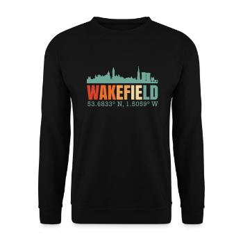 Wakefield Royaume-Uni Skyline - Sweat-shirt Unisexe - noir - Devant - Alina (178cm) & Michal (187cm)