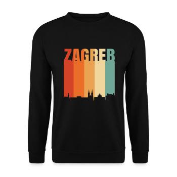 Zagreb Croatia Skyline - Unisex Sweatshirt - black - Front - Alina (178cm) & Michal (187cm)