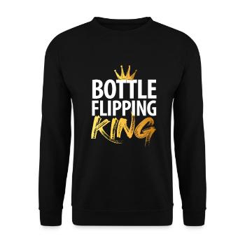 Water Bottel Flipping Geschenk Flaschendrehen - Unisex Pullover - Schwarz - Vorne - Alina (178cm) & Michal (187cm)