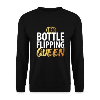 Water Bottel Flipping Geschenk Flaschendrehen - Unisex Pullover - Schwarz - Vorne - Alina (178cm) & Michal (187cm)
