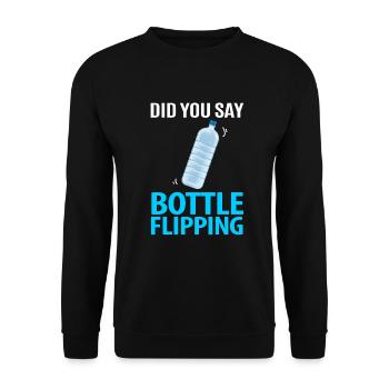 Water Bottel Flipping Gift Bottle - Sweat-shirt Unisexe - noir - Devant - Alina (178cm) & Michal (187cm)
