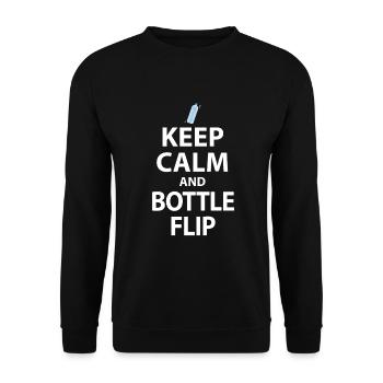 Water Bottel Flipping Geschenk Flaschendrehen - Unisex Pullover - Schwarz - Vorne - Alina (178cm) & Michal (187cm)