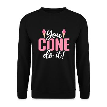 Eiscreme-Liebhaber Geschenke - Unisex Pullover - Schwarz - Vorne - Alina (178cm) & Michal (187cm)