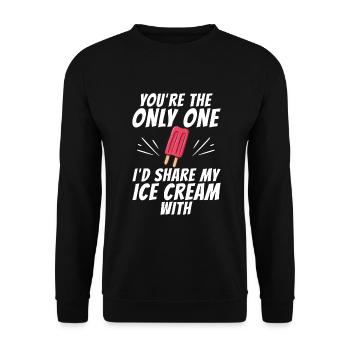Cadeaux pour amateurs de crème glacée - Sweat-shirt Unisexe - noir - Devant - Alina (178cm) & Michal (187cm)