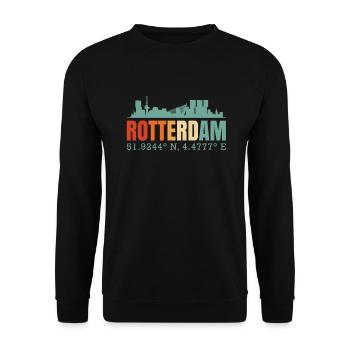 Rotterdam Dutch skyline - Unisex Sweatshirt - black - Front - Alina (178cm) & Michal (187cm)