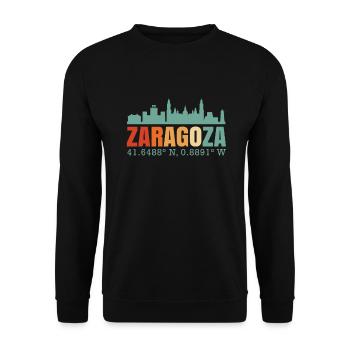 Saragosse Espagne Skyline - Sweat-shirt Unisexe - noir - Devant - Alina (178cm) & Michal (187cm)