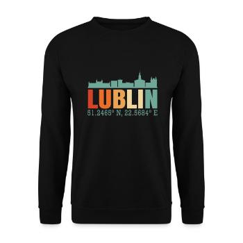 Lublin Pologne Skyline - Sweat-shirt Unisexe - noir - Devant - Alina (178cm) & Michal (187cm)