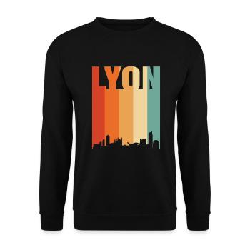 Lyon Frankreich Skyline - Unisex Pullover - Schwarz - Vorne - Alina (178cm) & Michal (187cm)