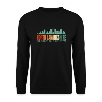 North Lanarkshire Great Britain England Skyline - Unisex Sweatshirt - black - Front - Alina (178cm) & Michal (187cm)